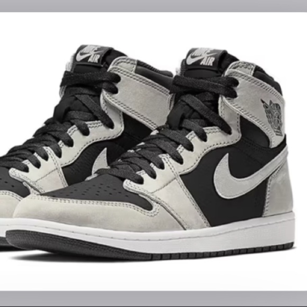 Black and Gray High-Top Sneakers